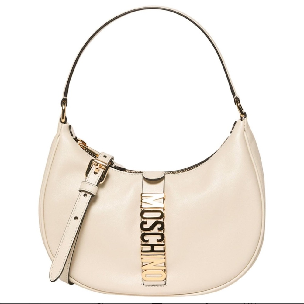 Moschino Logo Leather Hobo Bag NWT